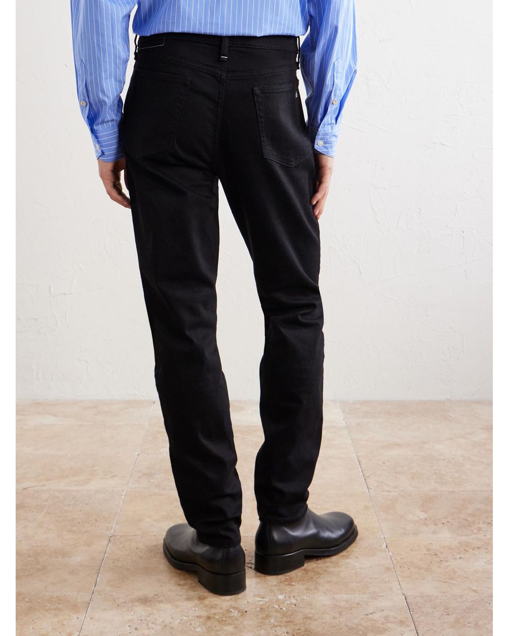 Rag & Bone Black Fit 2 Authentic Stretch Straight-Leg Jeans for men