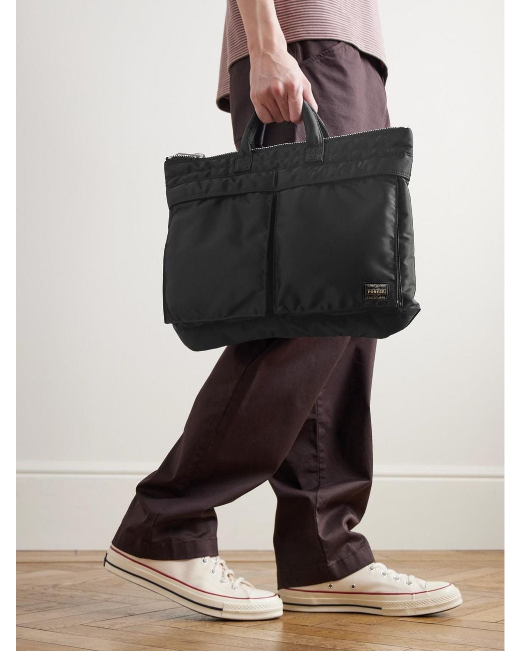 Porter-Yoshida and Co Black Tanker Helmet Short Nylon-Twill Tote Bag for men