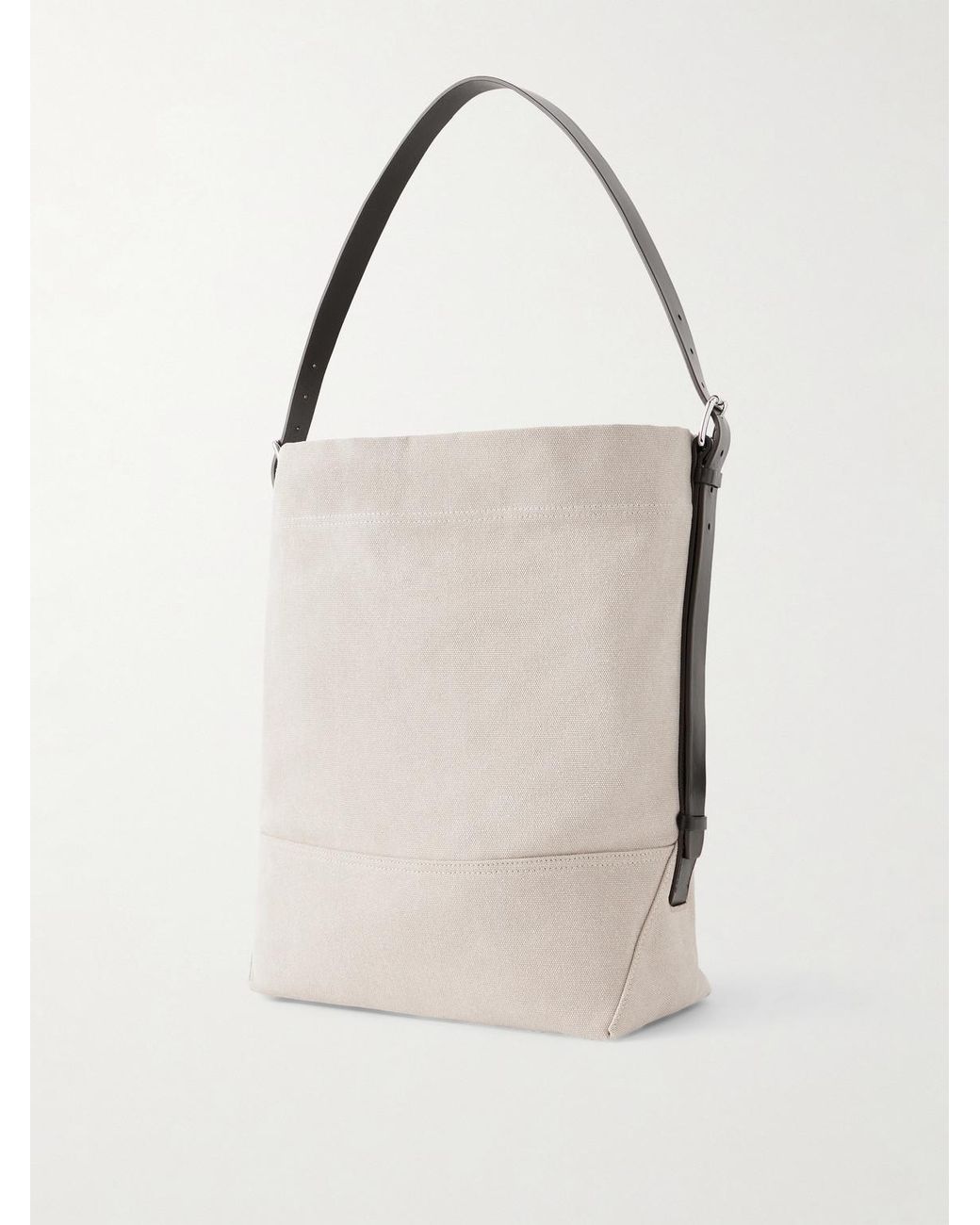 Lemaire Natural Leather-Trimmed Cotton-Canvas Tote Bag for men