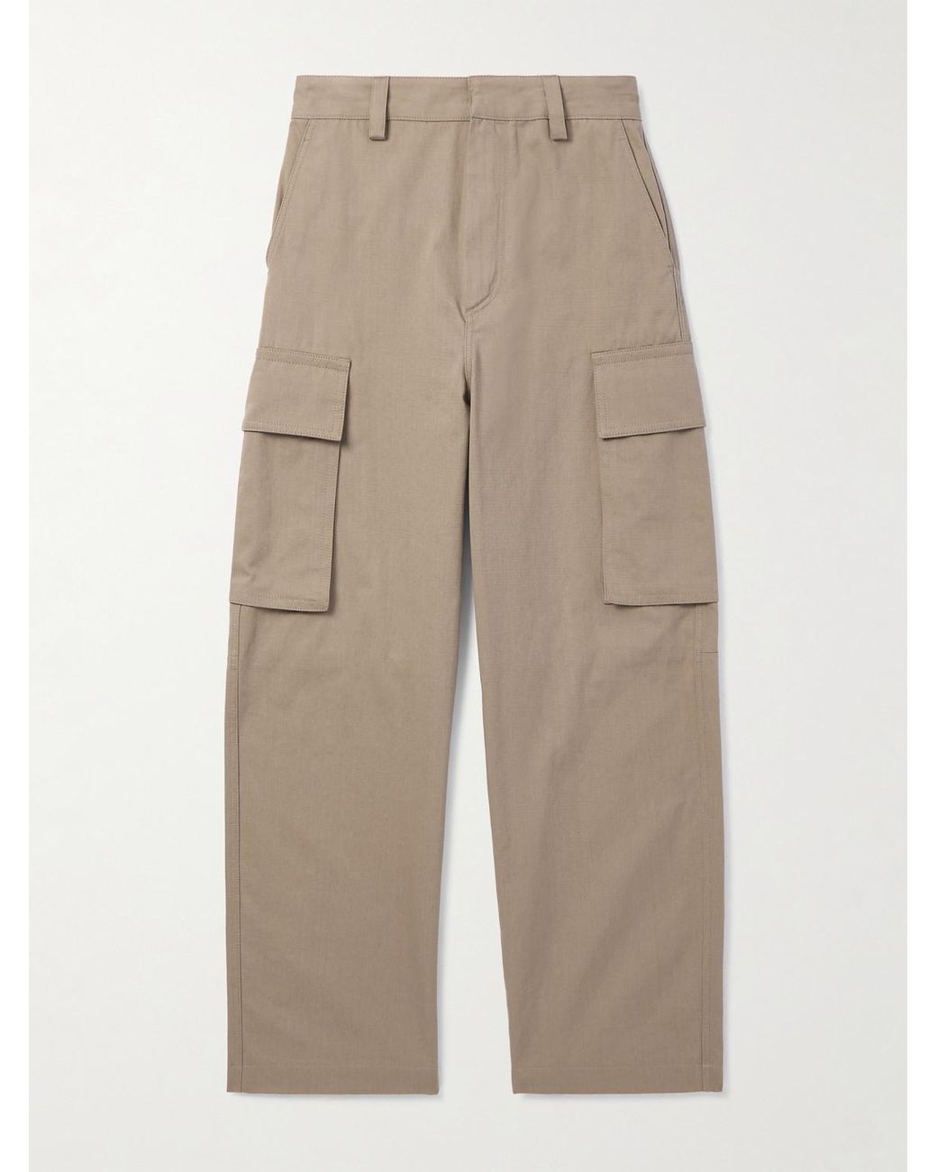 Bottega Veneta Natural Wide-leg Cotton-twill Cargo Trousers for men