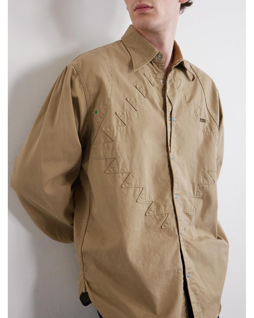 Kapital Natural Thunderbird Panelled Cotton-twill Shirt for men