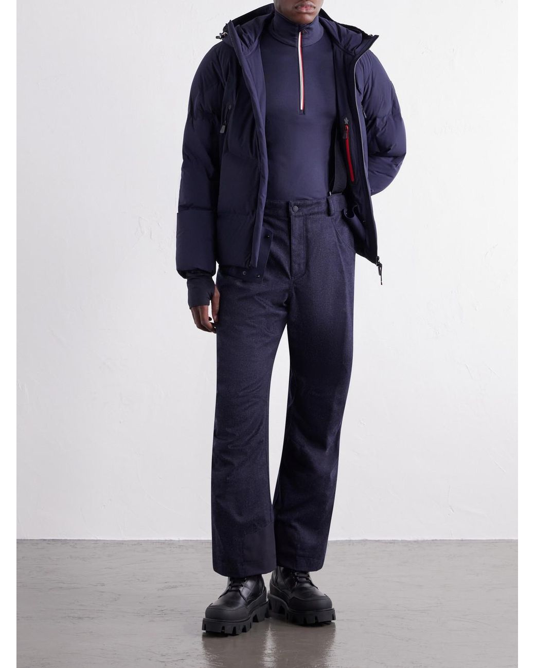 Moncler Blue Polartec Power Grid Half-Zip Base Layer for men