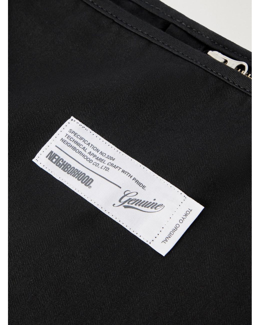 Neighborhood Black Newspaper Herringbone Cotton Messenger Bag for men