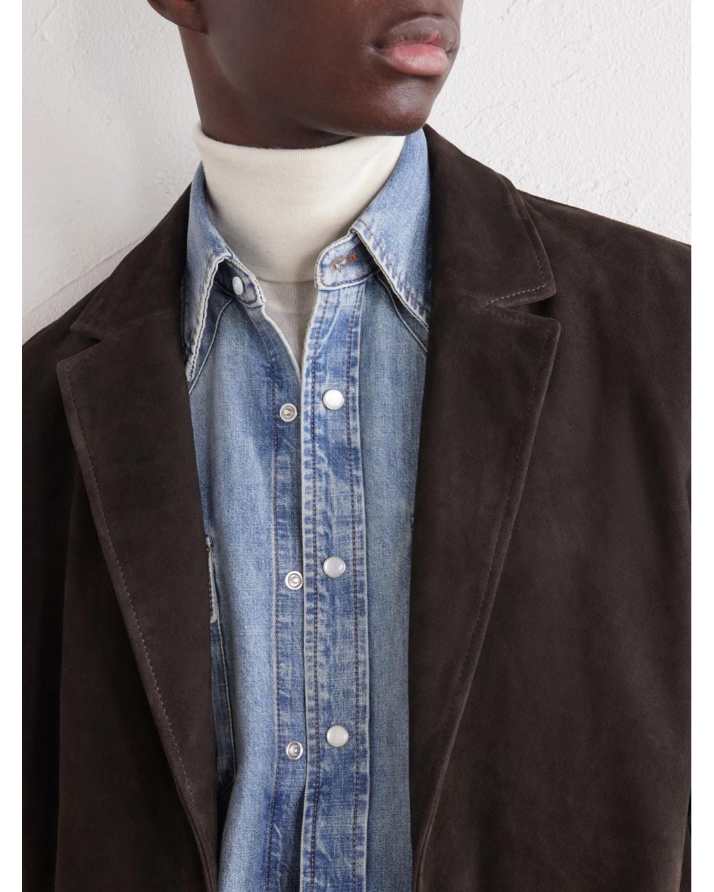 Mr P. Black Suede Suit Jacket for men