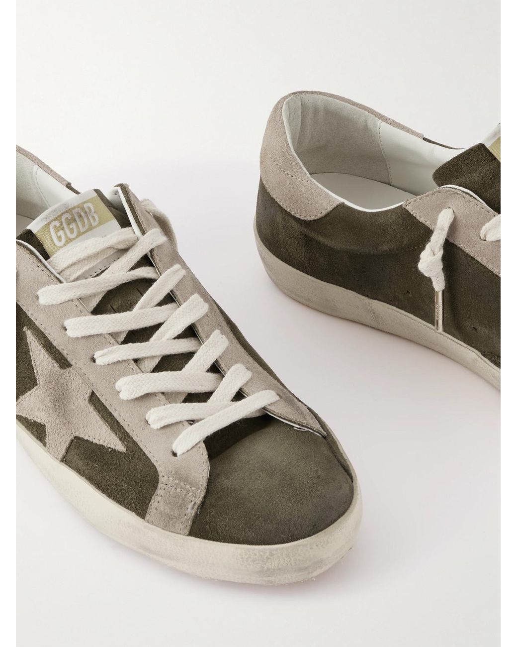 Golden Goose Deluxe Brand Green Super-Star Private Edt Distressed Suede Sneakers for men