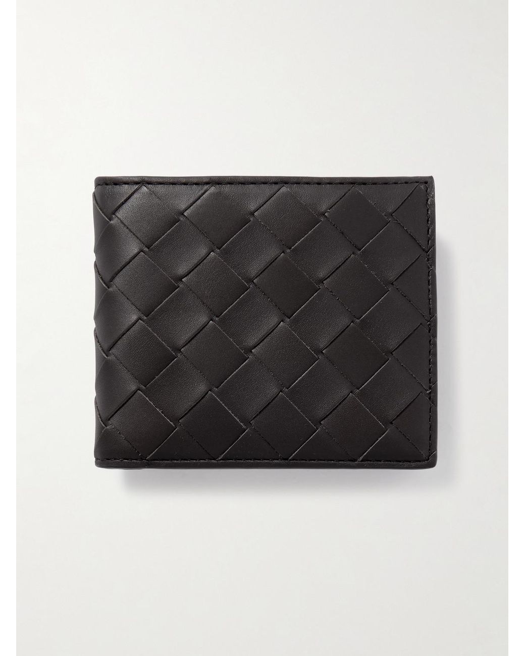 Bottega Veneta Black Intrecciato Leather Bifold Wallet for men