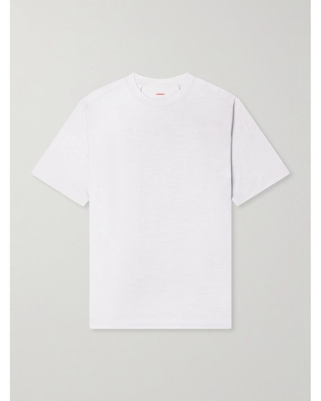 Sease White Runner Logo-print Merino Wool T-shirt for men