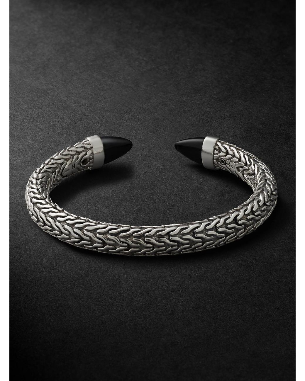 John Hardy Black Spear 50 Flex Sterling Silver Onyx Cuff for men