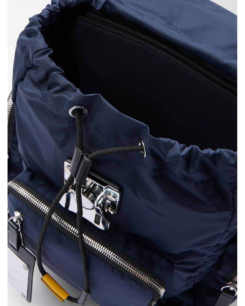 Fpm Milano Blue Bank On The Road Butterfly Pc Small Leather-Trimmed Econyl Backpack for men