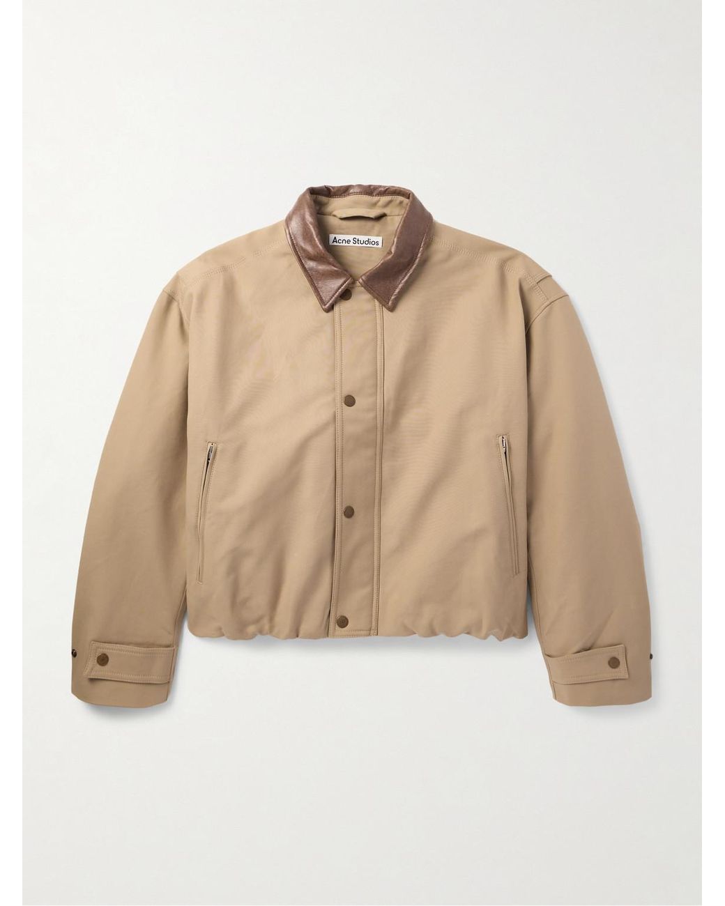 Acne Studios Leather-trimmed Organic Cotton-twill Jacket in
