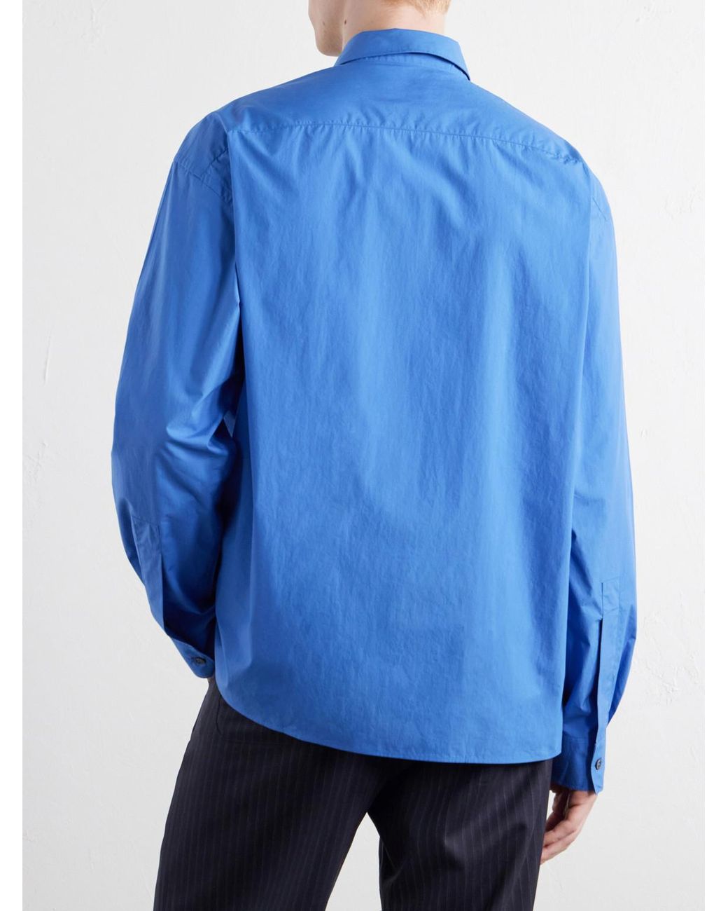 Studio Nicholson Blue Cotton-Poplin Shirt for men