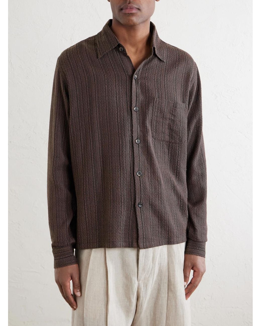 Kartik Research Brown Cotton Shirt for men