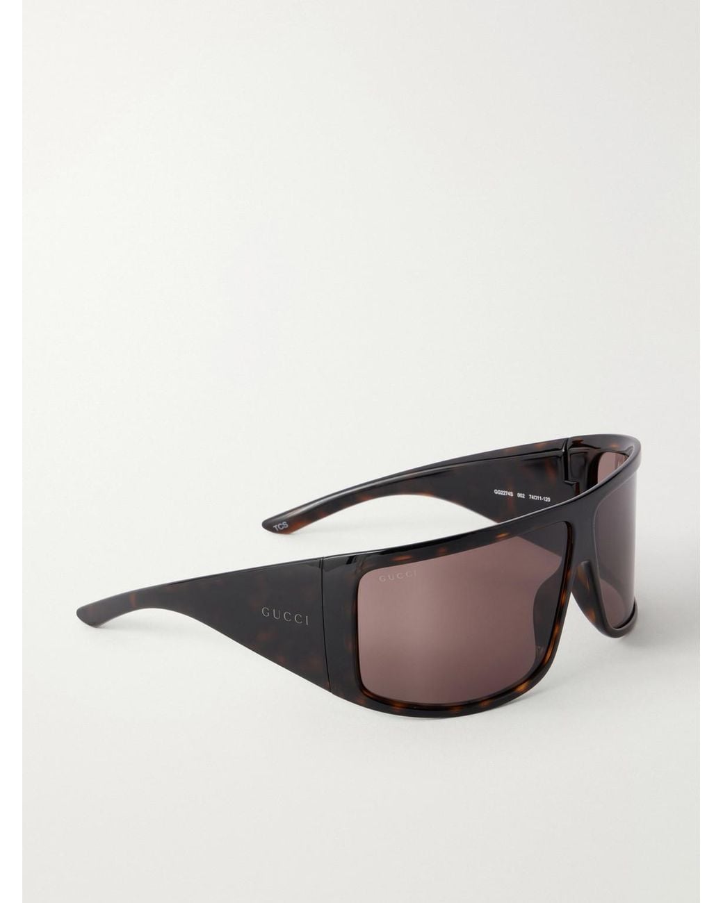 Gucci Black Injected Shield D-frame Tortoiseshell Acetate Sunglasses for men