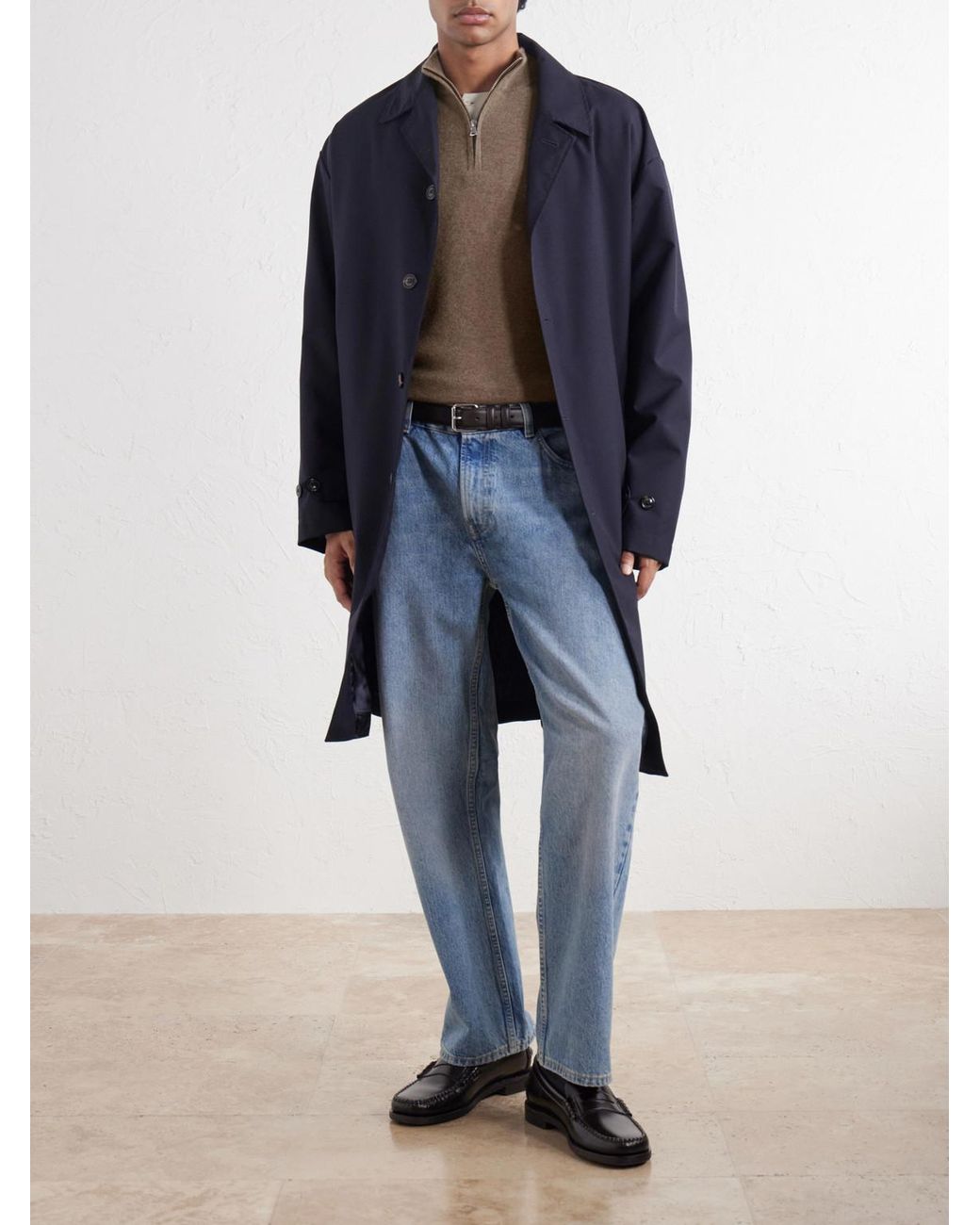 Sunspel Brown Cashmere Half-zip Sweater for men