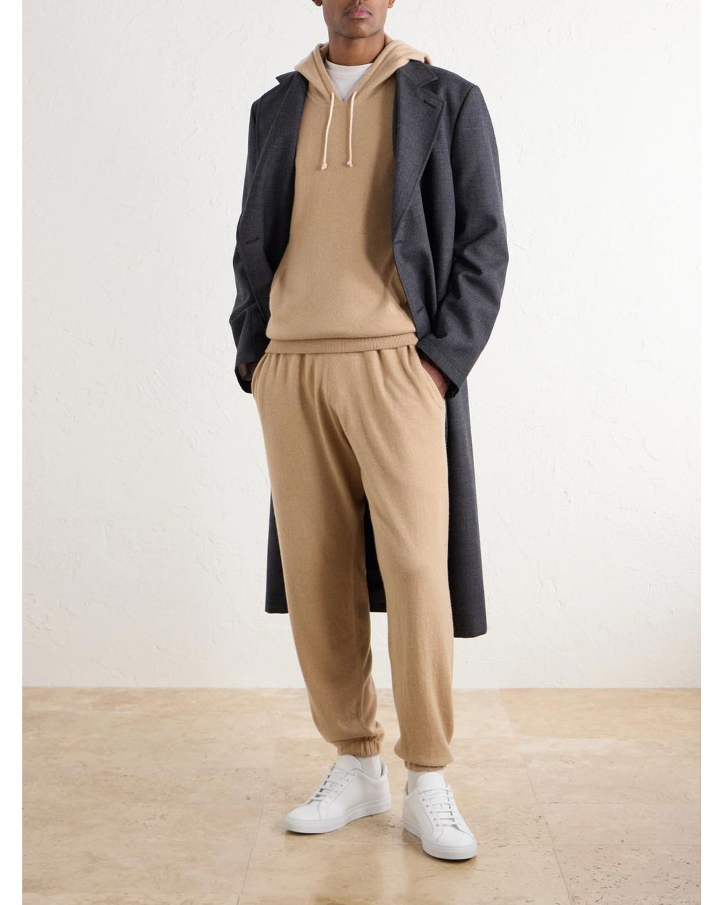Ghiaia Natural Cashmere Hoodie for men