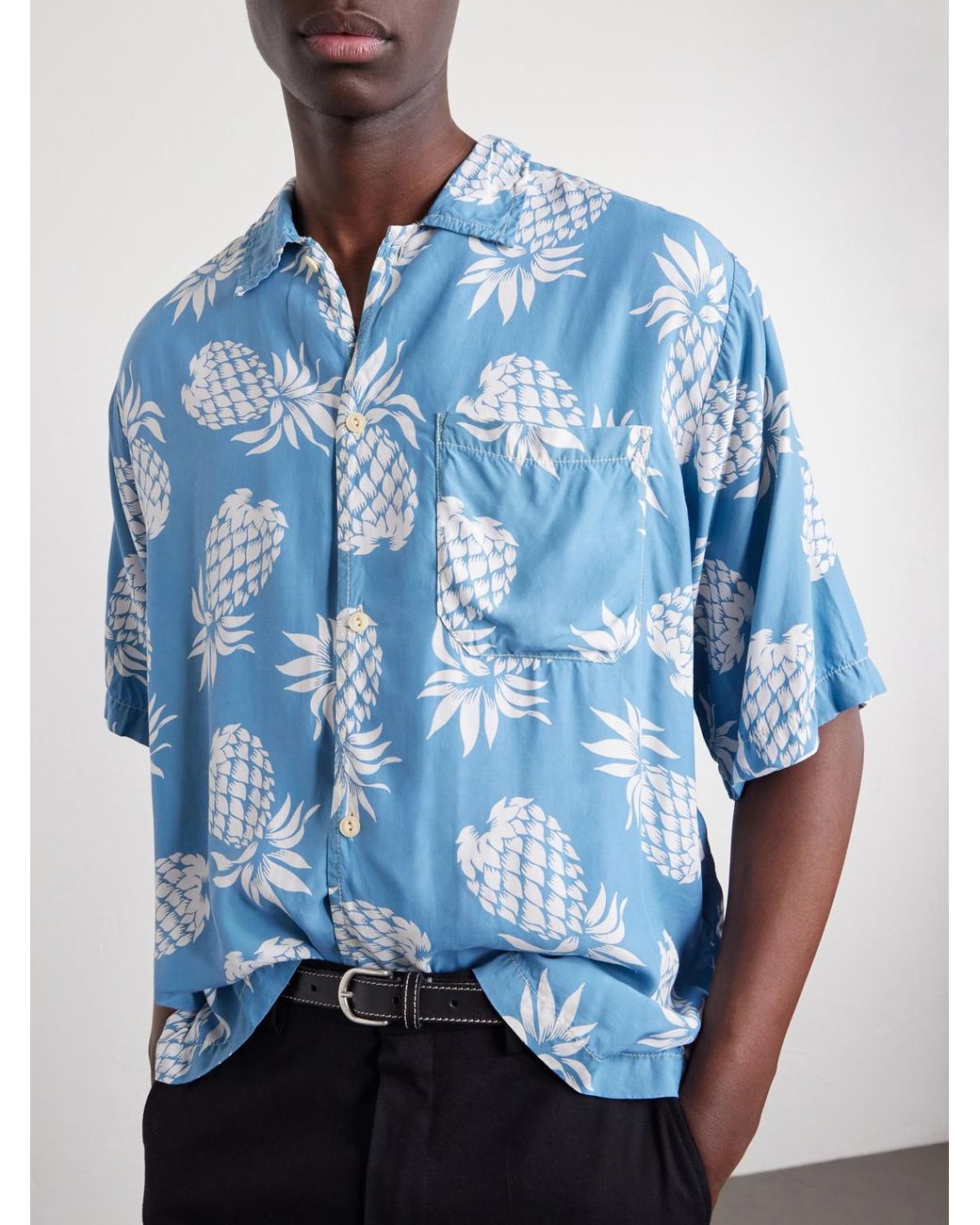 Remi Relief Blue Printed Woven Shirt for men