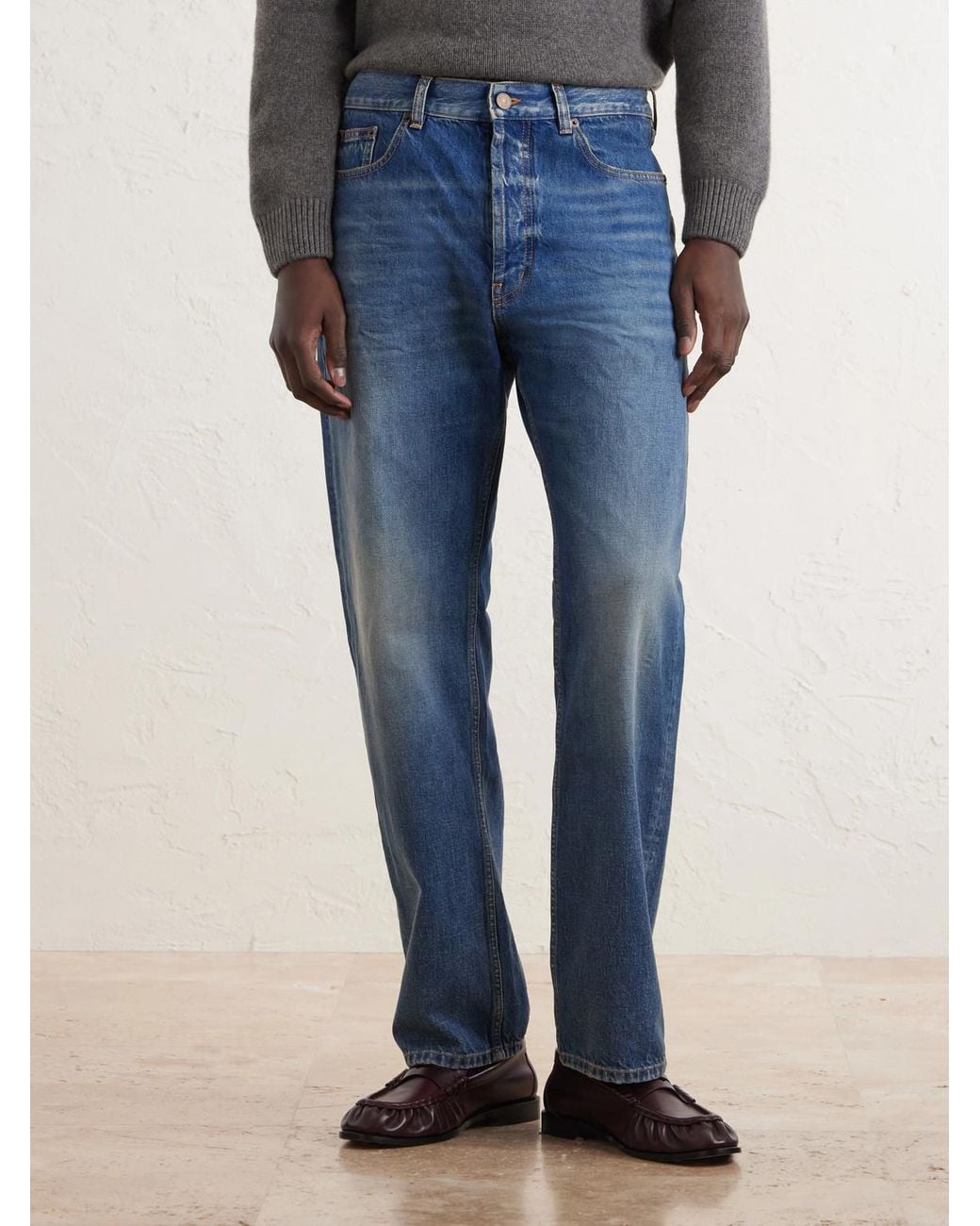 Saint Laurent Blue Straight-leg Jeans for men