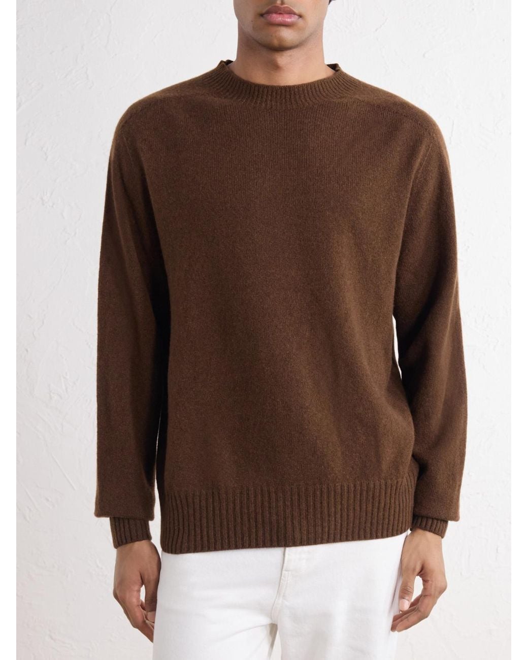 Margaret Howell Brown Seamless Merino Wool And Cashmere-Blend Sweater for men