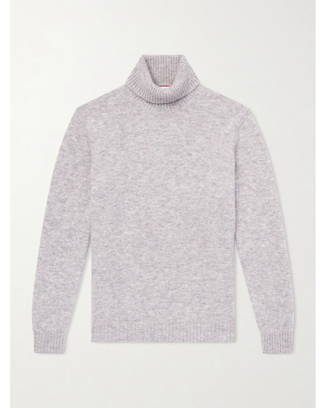 Brunello Cucinelli White Alpaca-Blend Rollneck Sweater for men