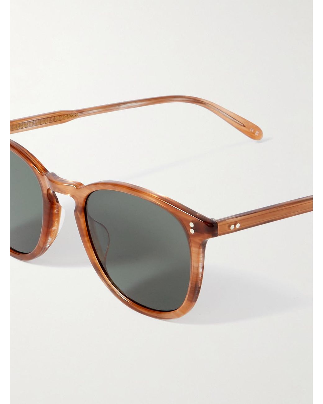 Garrett Leight Brown Kinney Round-Frame Acetate Sunglasses for men