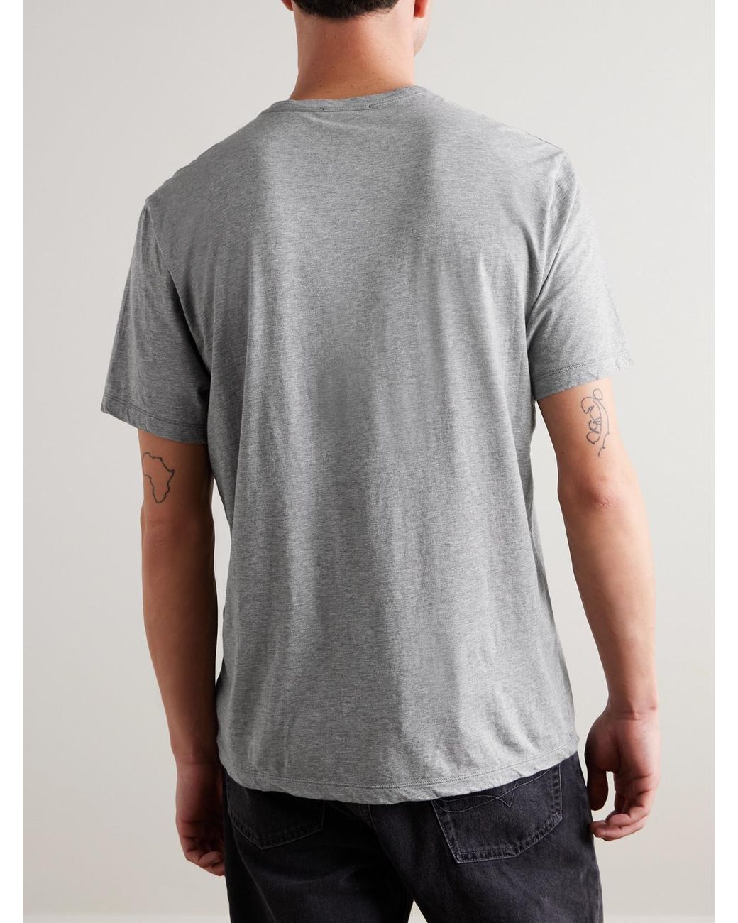 James Perse Gray Luxe Lotus Slim-Fit Cotton-Jersey T-Shirt for men