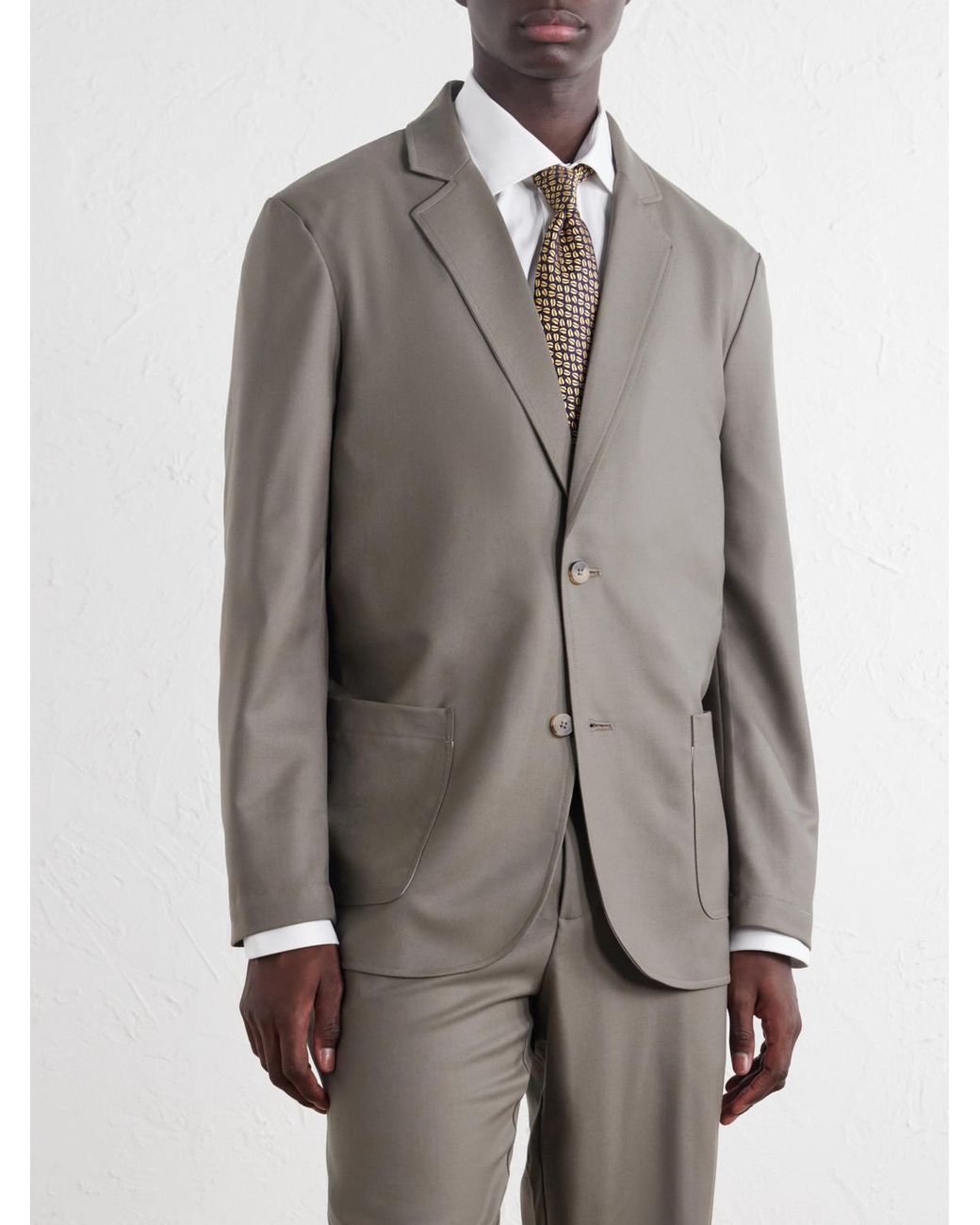 De Bonne Facture Gray Writers Virgin Wool Suit Jacket for men