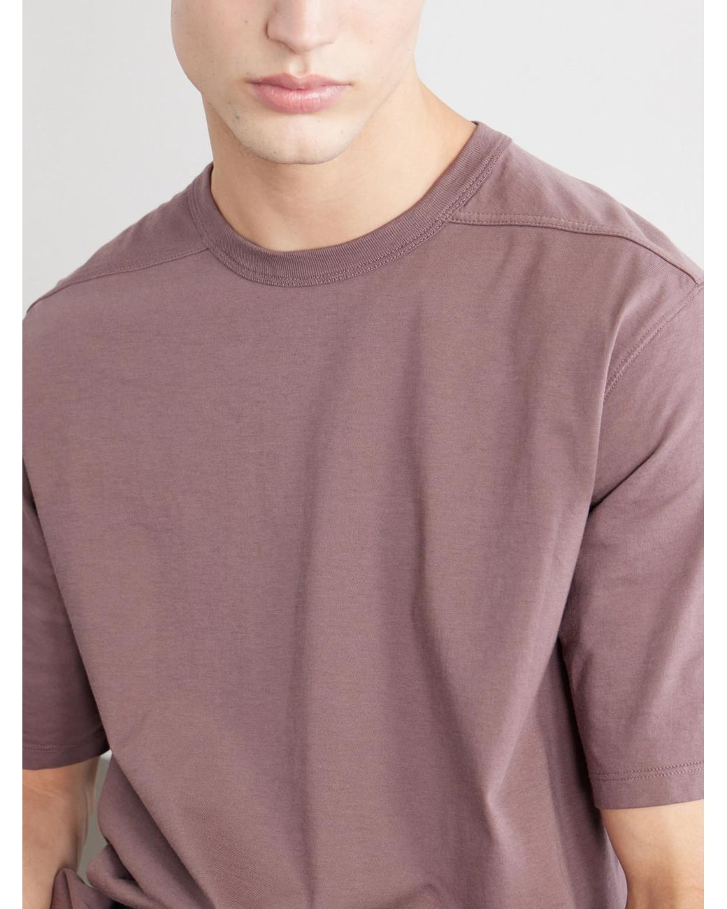 Rick Owens Purple Brad Cotton-Jersey T-Shirt for men