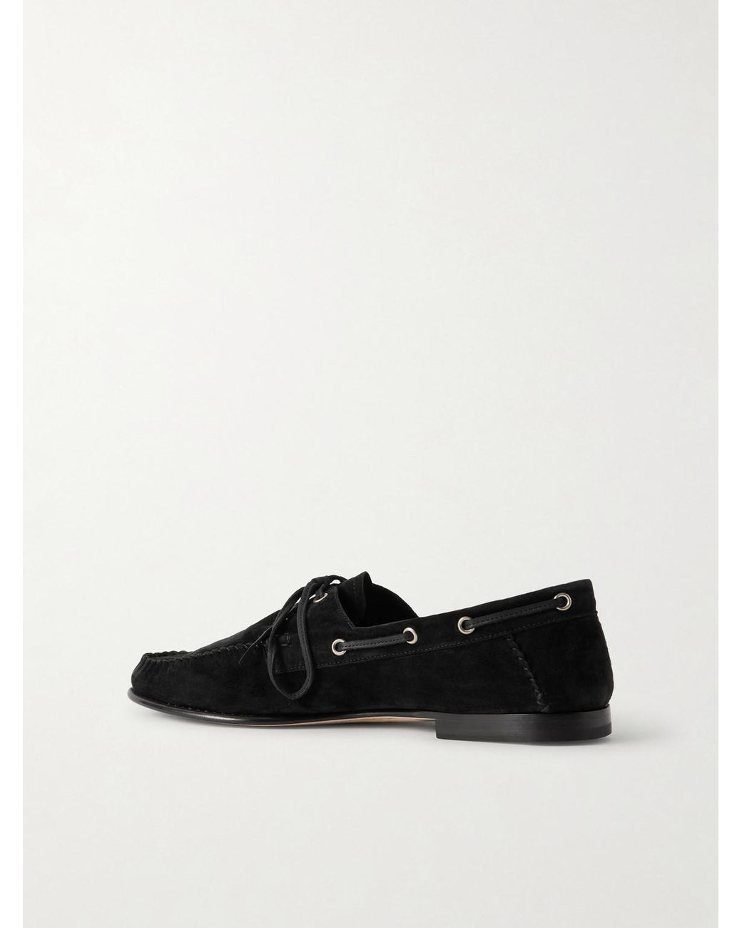 Tom Ford Black Theo Suede Boat Shoes for men