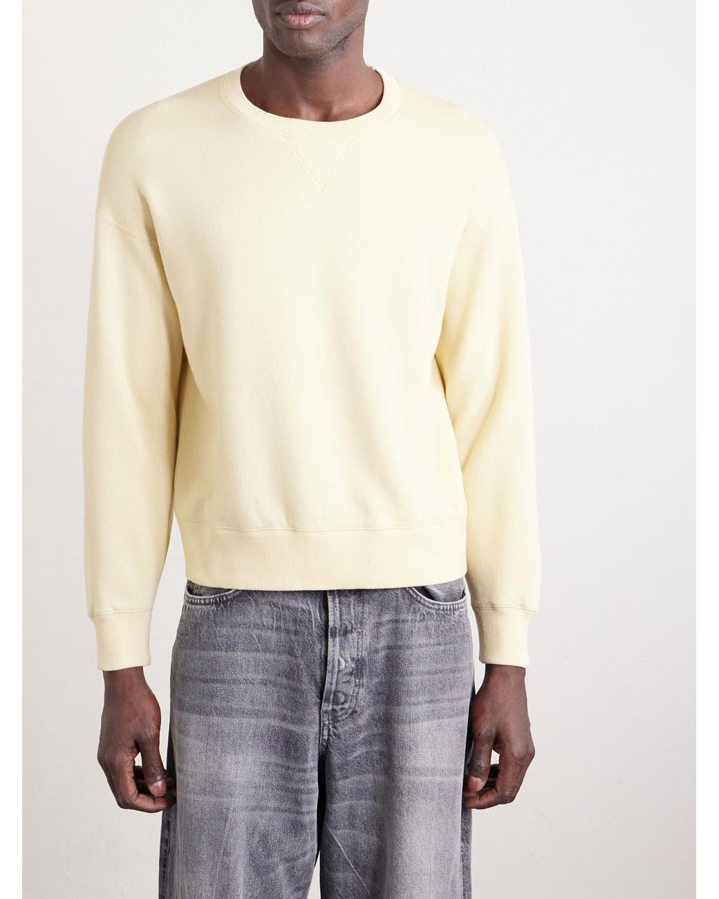 Visvim Natural Jumbo Sb Wool And Cotton-Blend Jersey Sweatshirt for men
