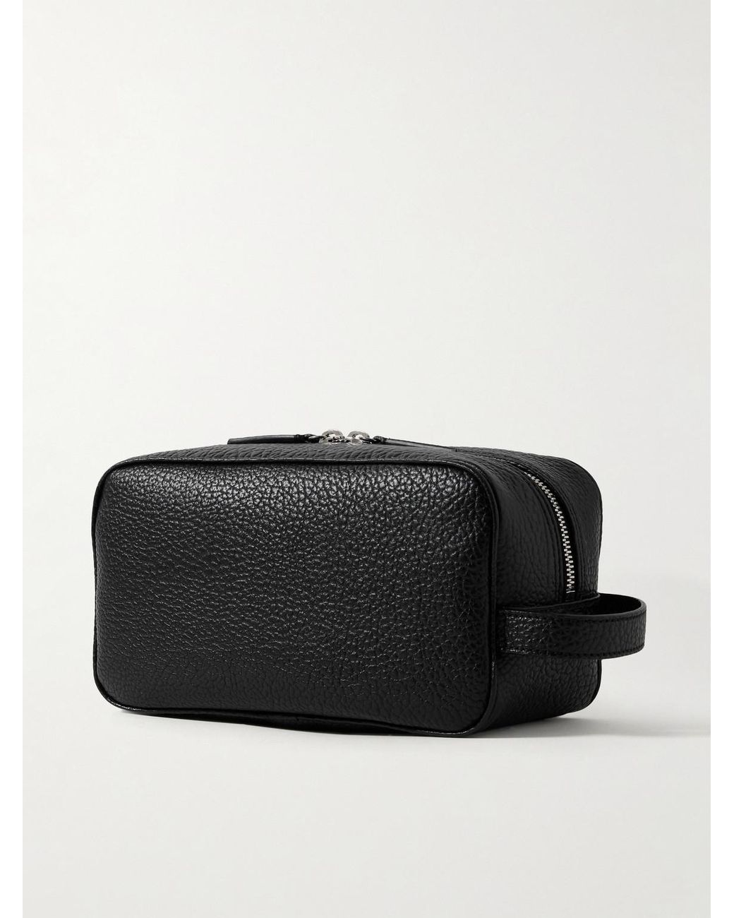 Metier Black Full-Grain Leather Wash Bag for men