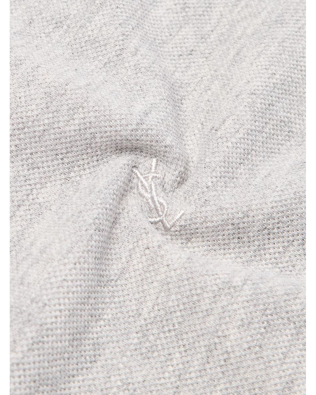 Saint Laurent White Cotton-blend Piqué T-shirt for men