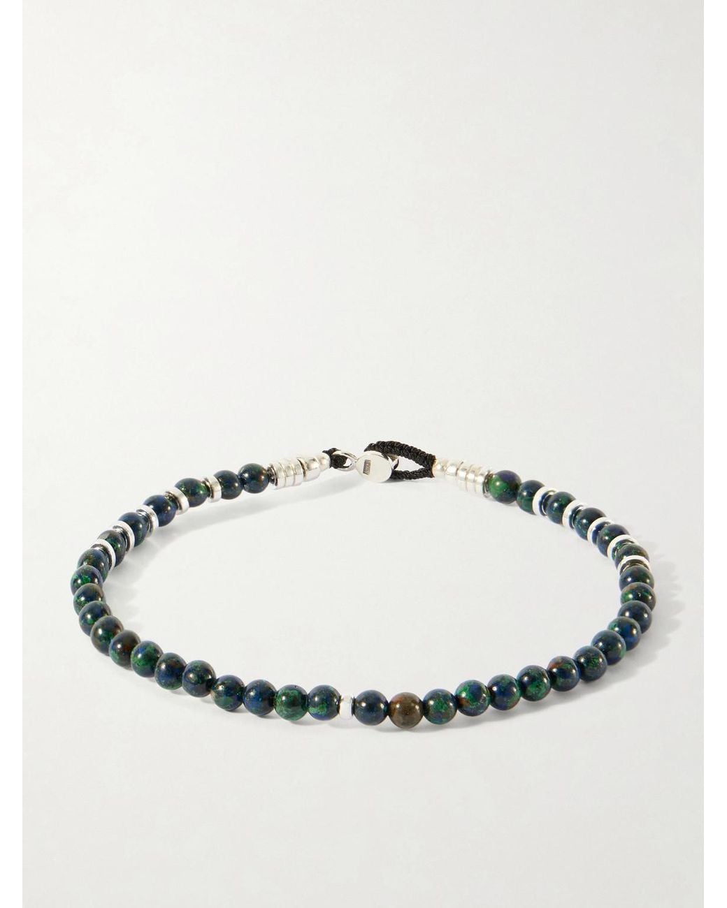 Mikia Metallic Circle 4 Sterling Multi-Stone Beaded Bracelet for men