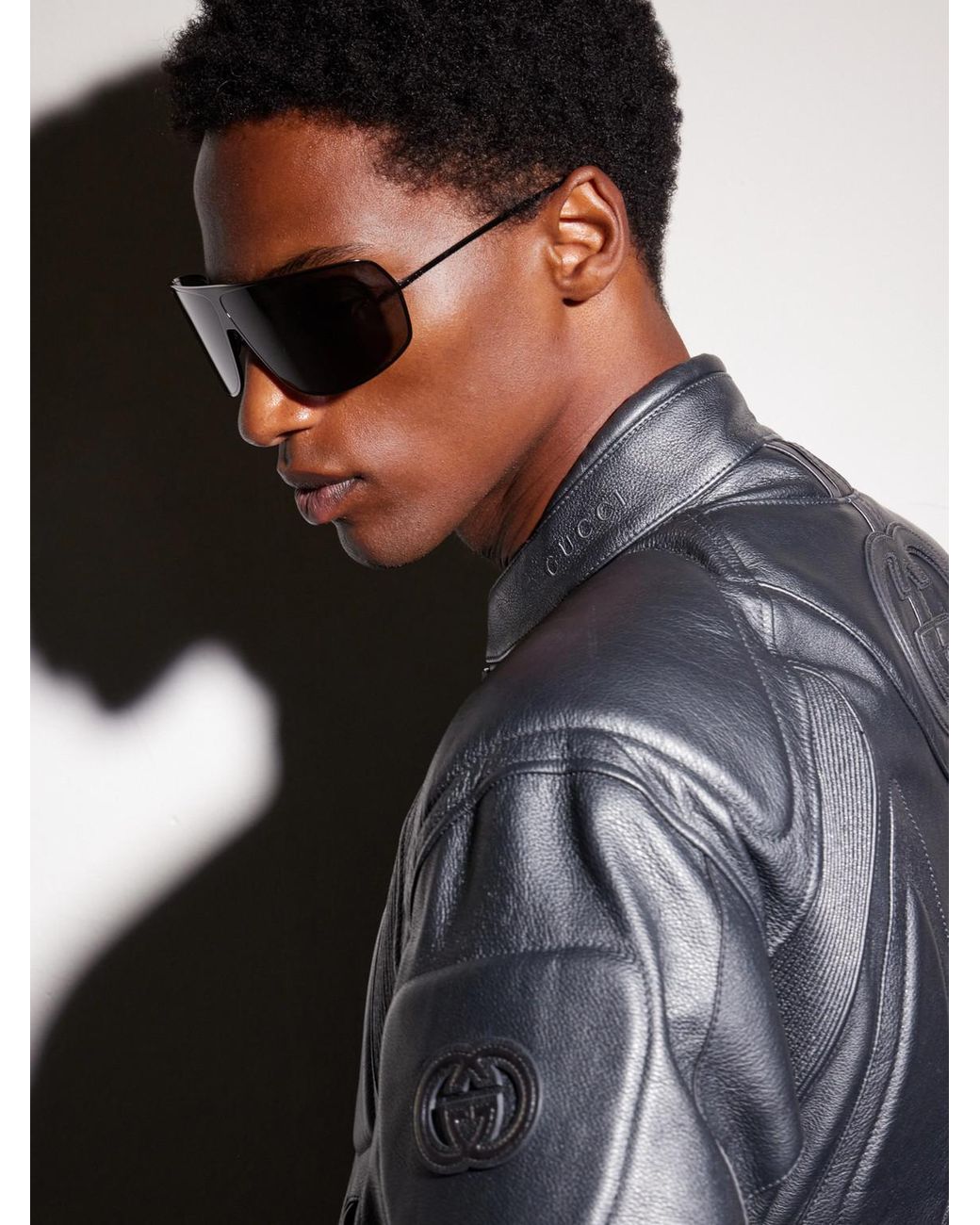 Gucci Gray Mask Aviator-style Metal Sunglasses for men