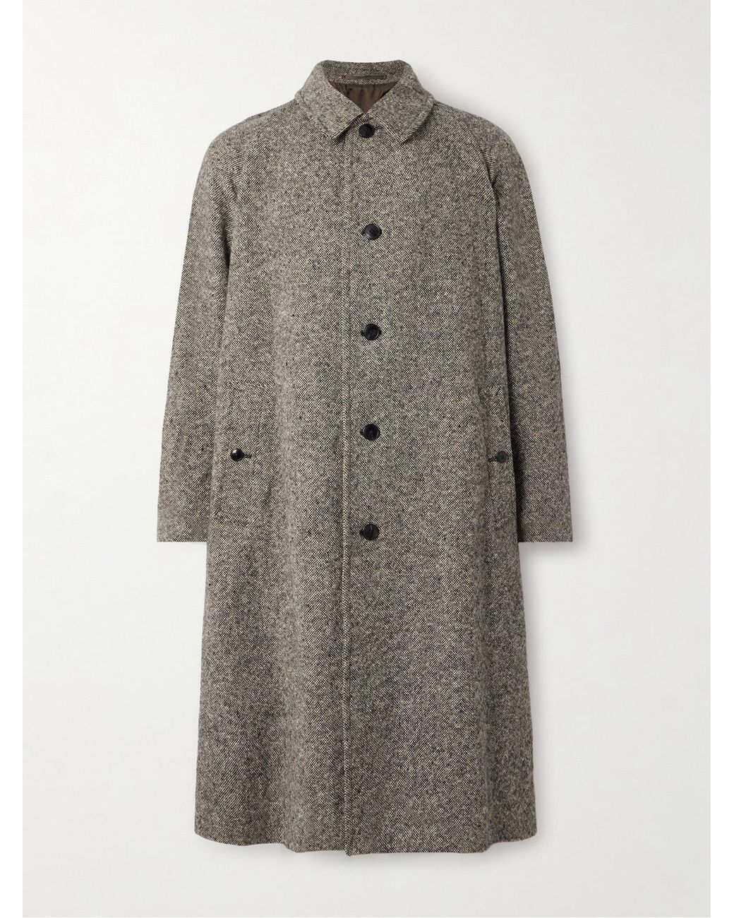 Kaptain Sunshine Umbrella Wool-Tweed Coat in Grey for Men | Lyst UK