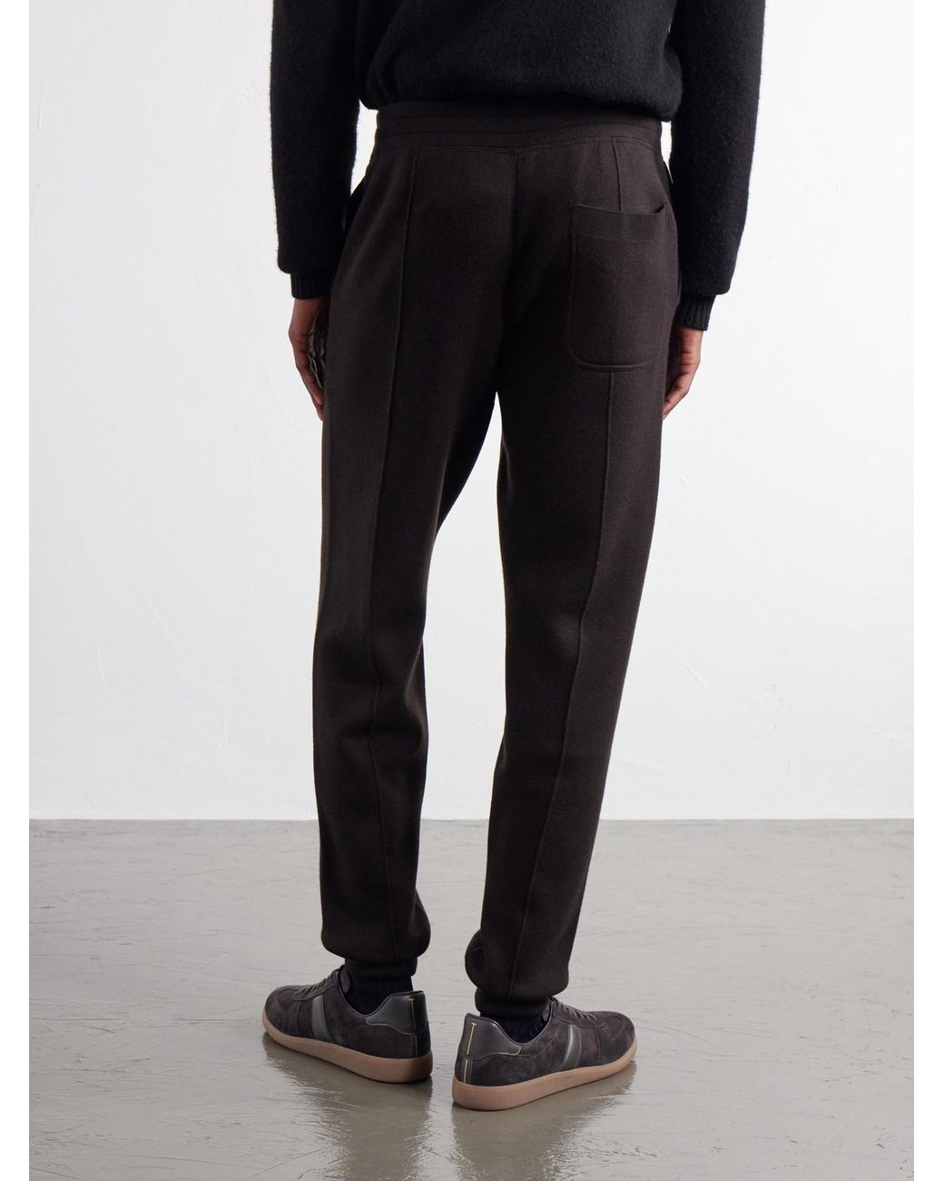 Tom Ford Black Tapered Wool-Jersey Sweatpants for men