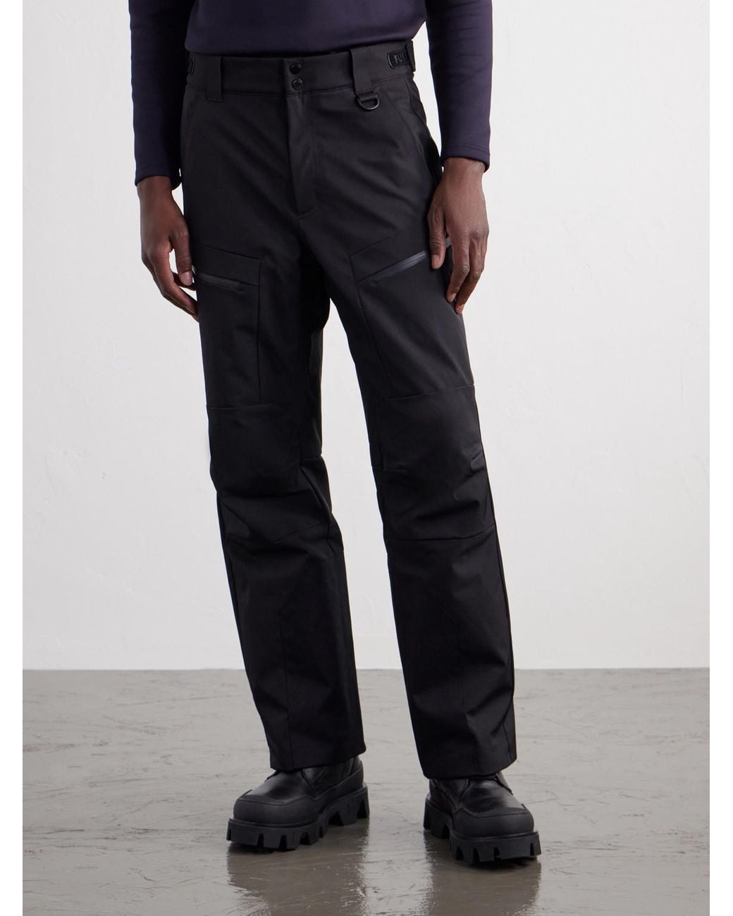 Fusalp Black Sidyo Straight-Leg Paneled Padded Ski Pants for men