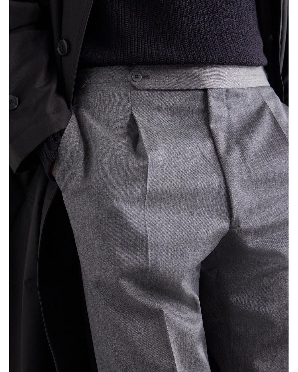 STÒFFA Gray Straight-Leg Wool-Twill Trousers for men