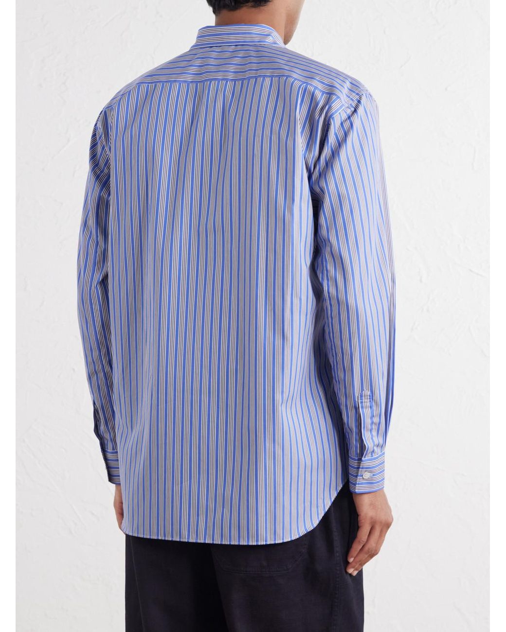 Comme des Garçons Blue Striped Cotton-Poplin Shirt for men