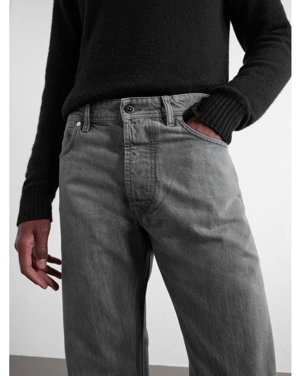 Stone Island Gray Denim Straight-leg Organic Cotton Jeans for men