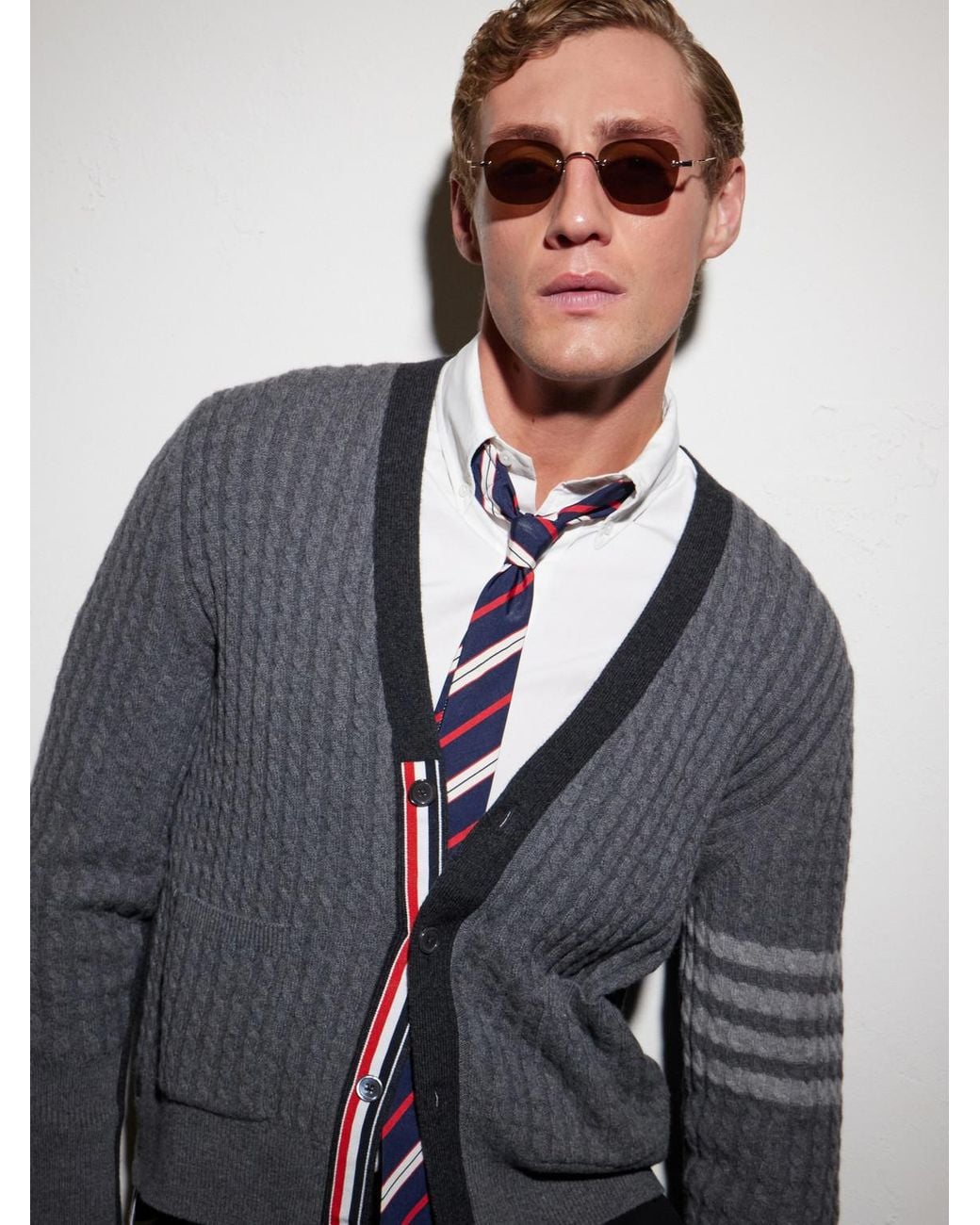 Thom Browne Natural Square-Frame-Plated Titanium Sunglasses for men