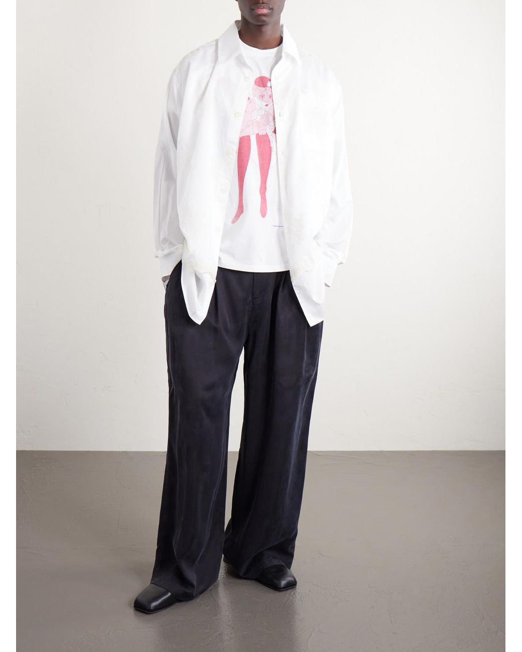 Our Legacy White Vast Layered Embroidered Cotton-poplin Shirt for men