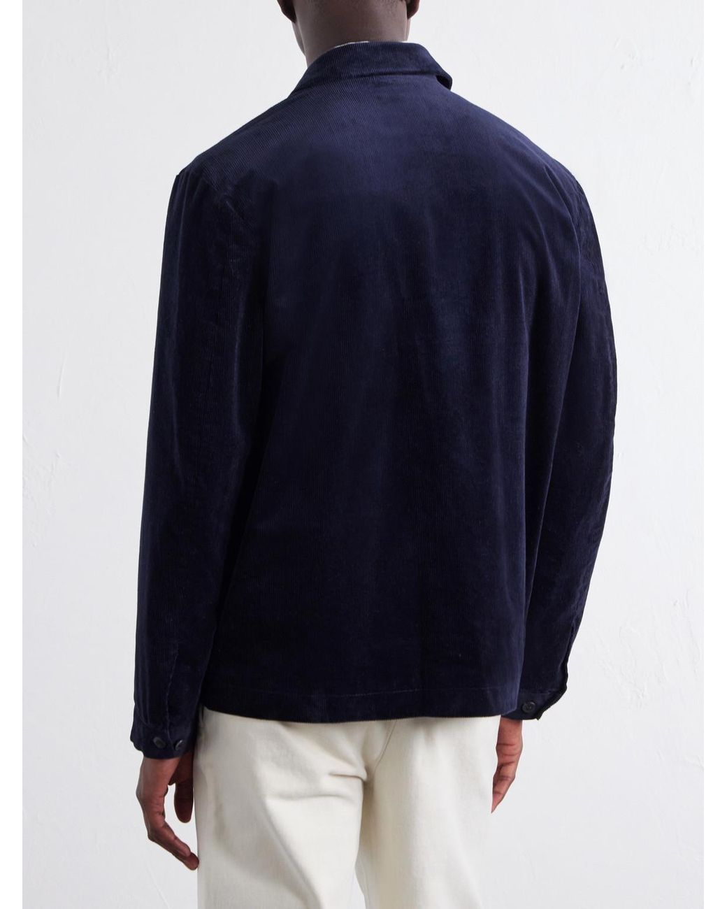 Sunspel Blue Cotton-Blend Corduroy Blouson Jacket for men