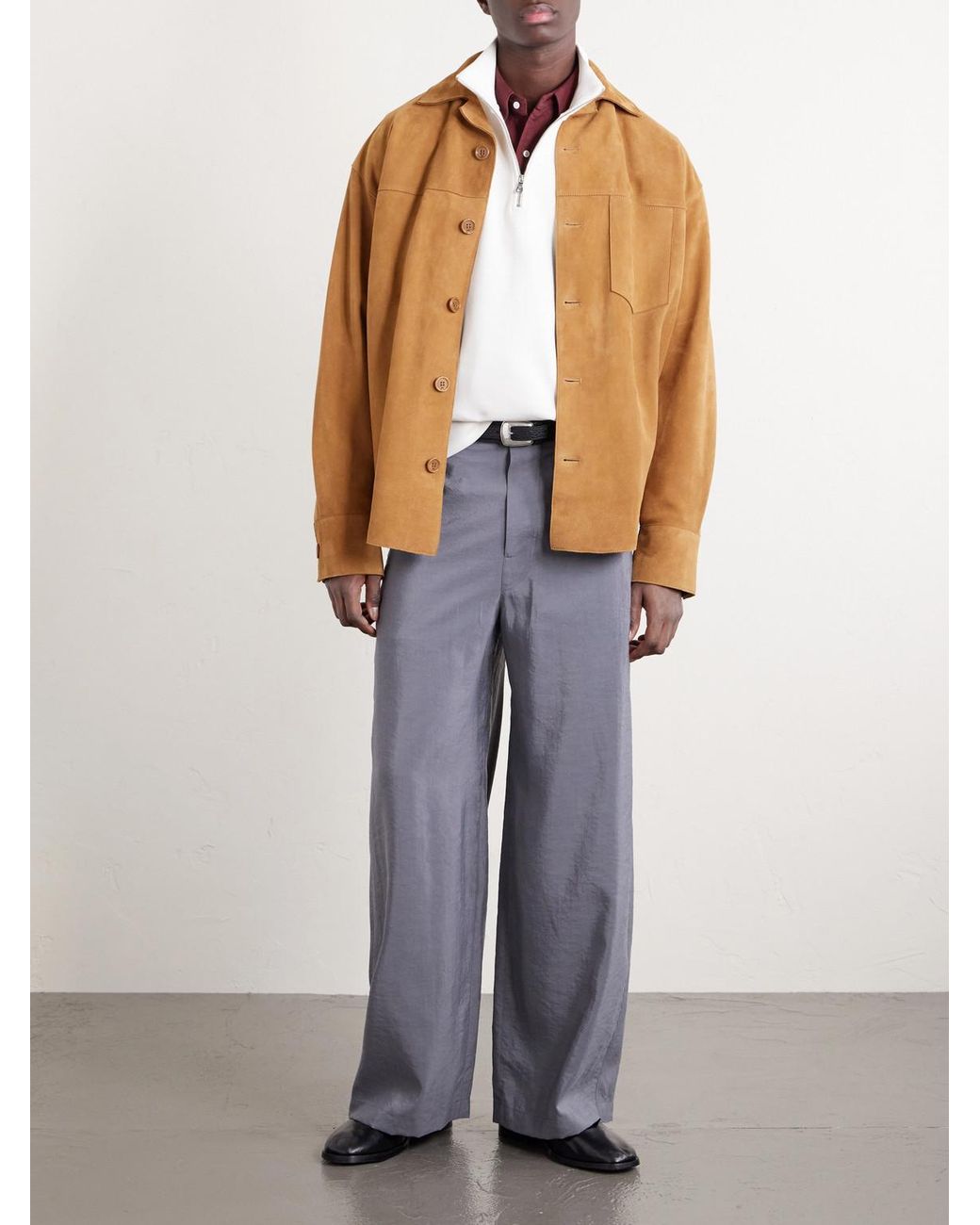 Mr P. White Cotton Zip-Up Sweater for men
