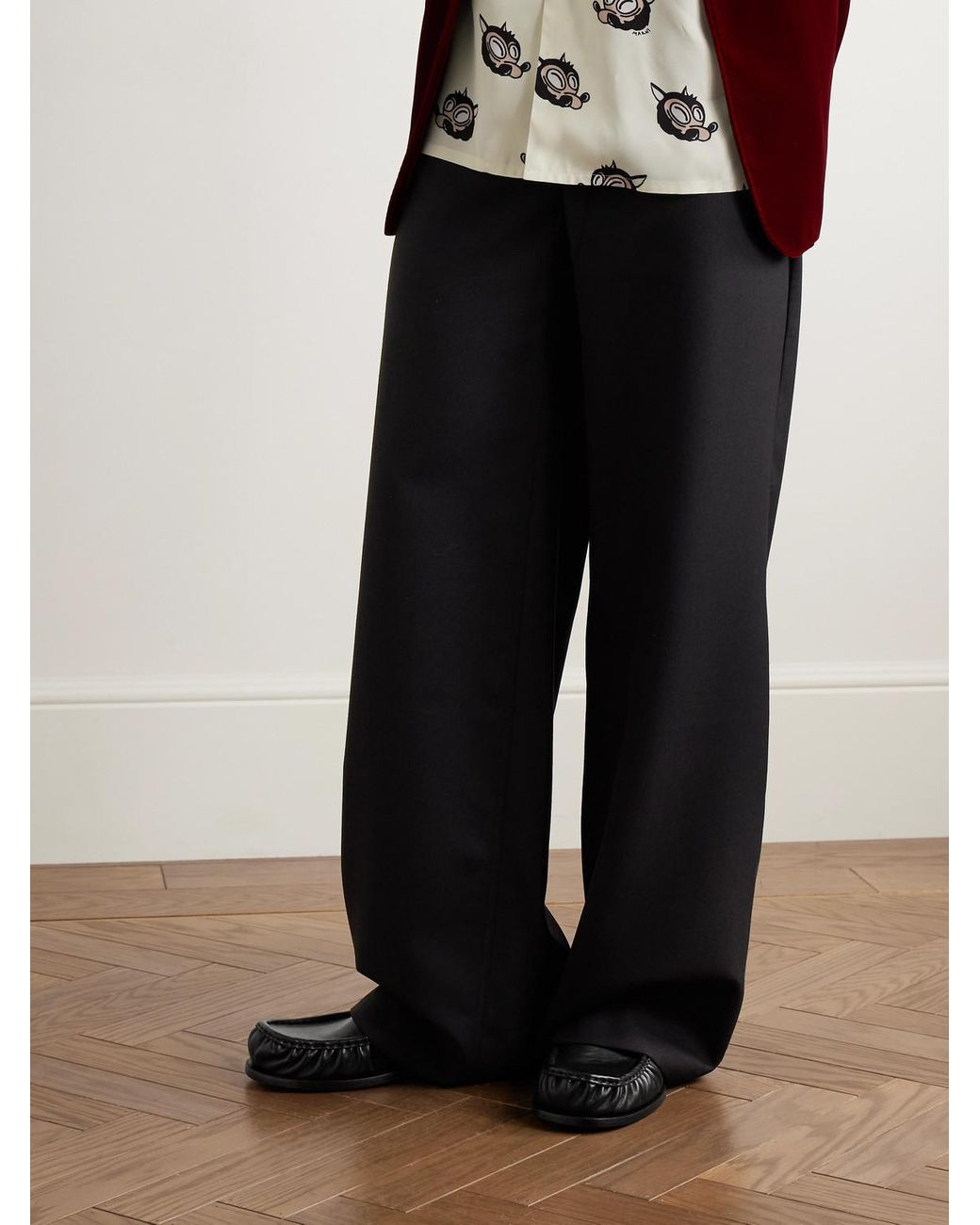 Dries Van Noten Black Leather Loafers for men