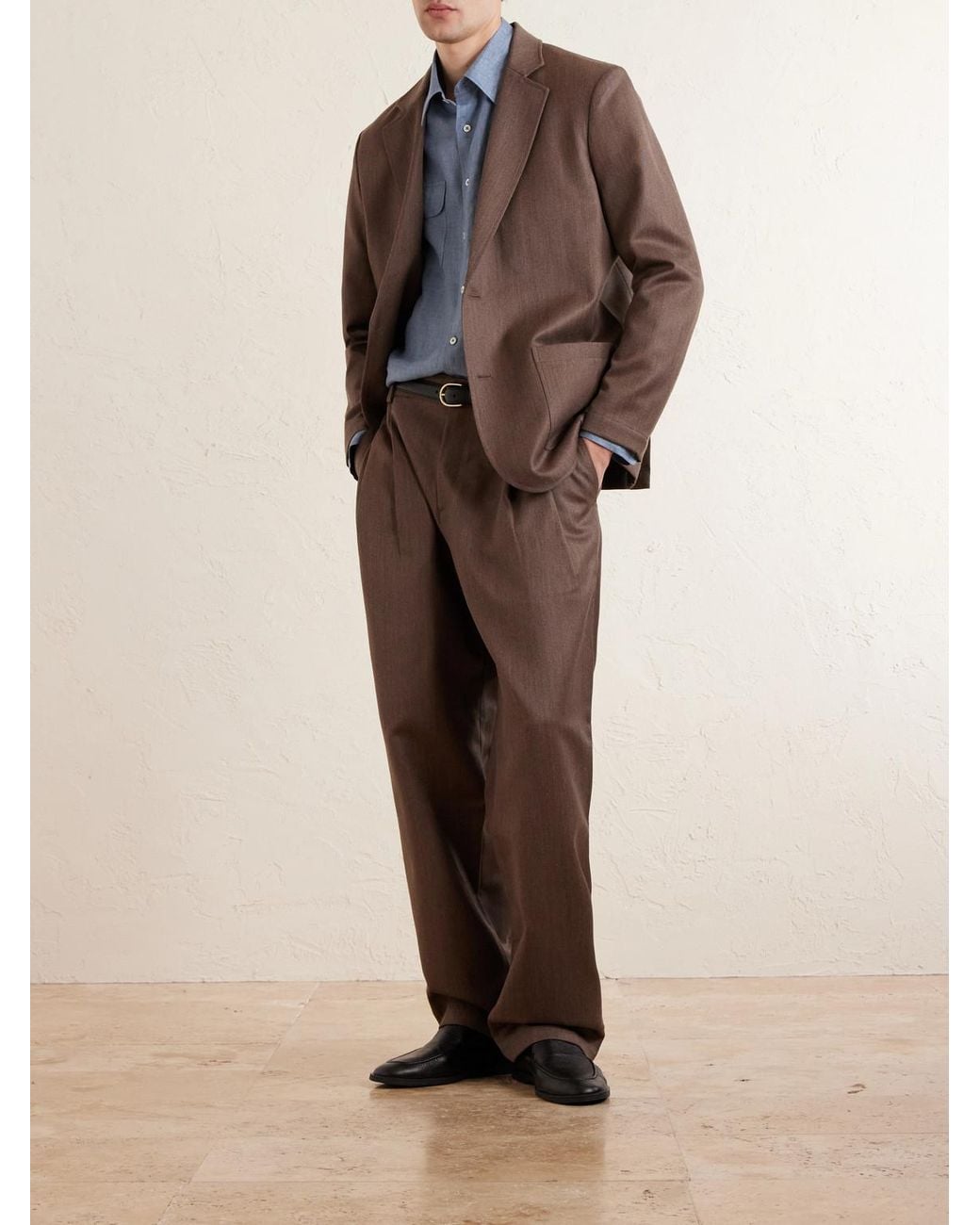 De Bonne Facture Blue Chambray Linen Shirt for men