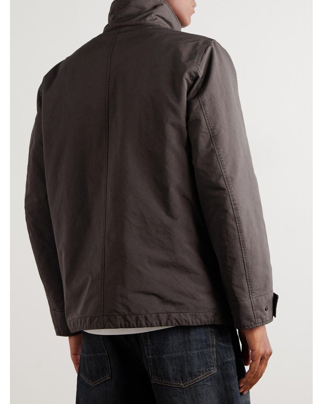 Stone Island Brown Ghost Garment-Dyed Padded David Light-Tc Field Jacket for men