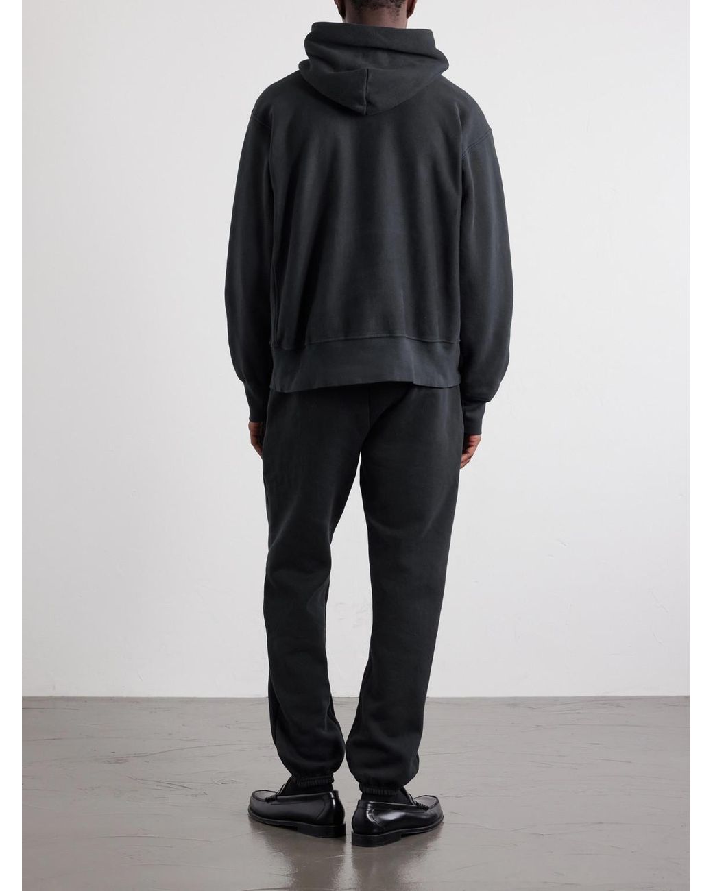 Les Tien Blue Heavyweight Structured-Fleece Cotton-Jersey Hoodie for men