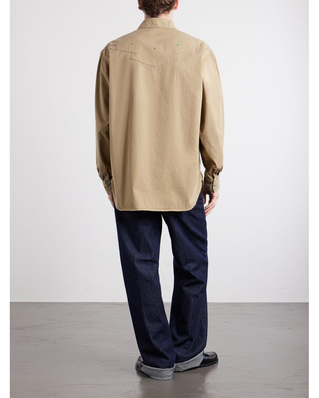 Kapital Natural Thunderbird Panelled Cotton-twill Shirt for men