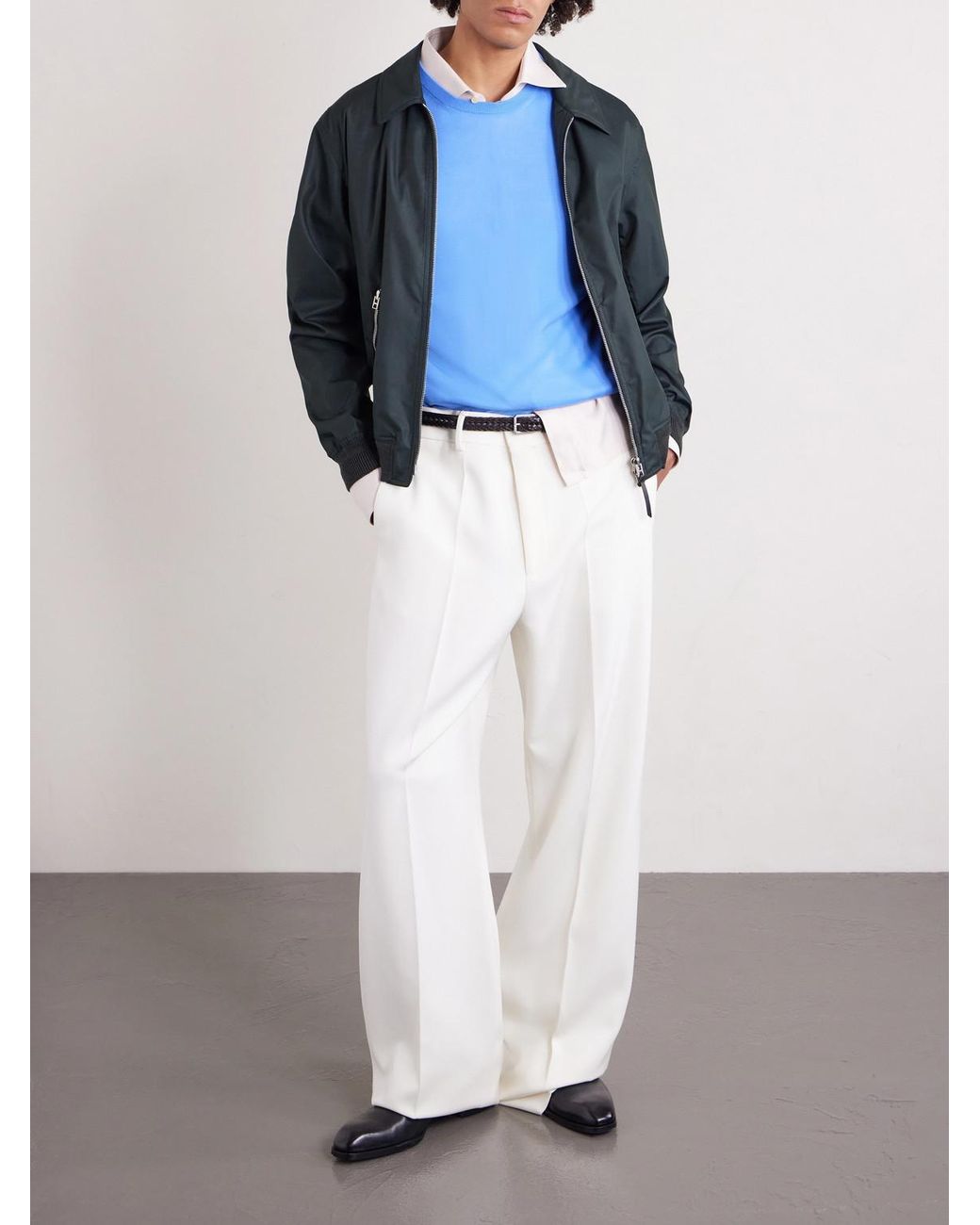 Tom Ford Blue Merino Wool Sweater for men