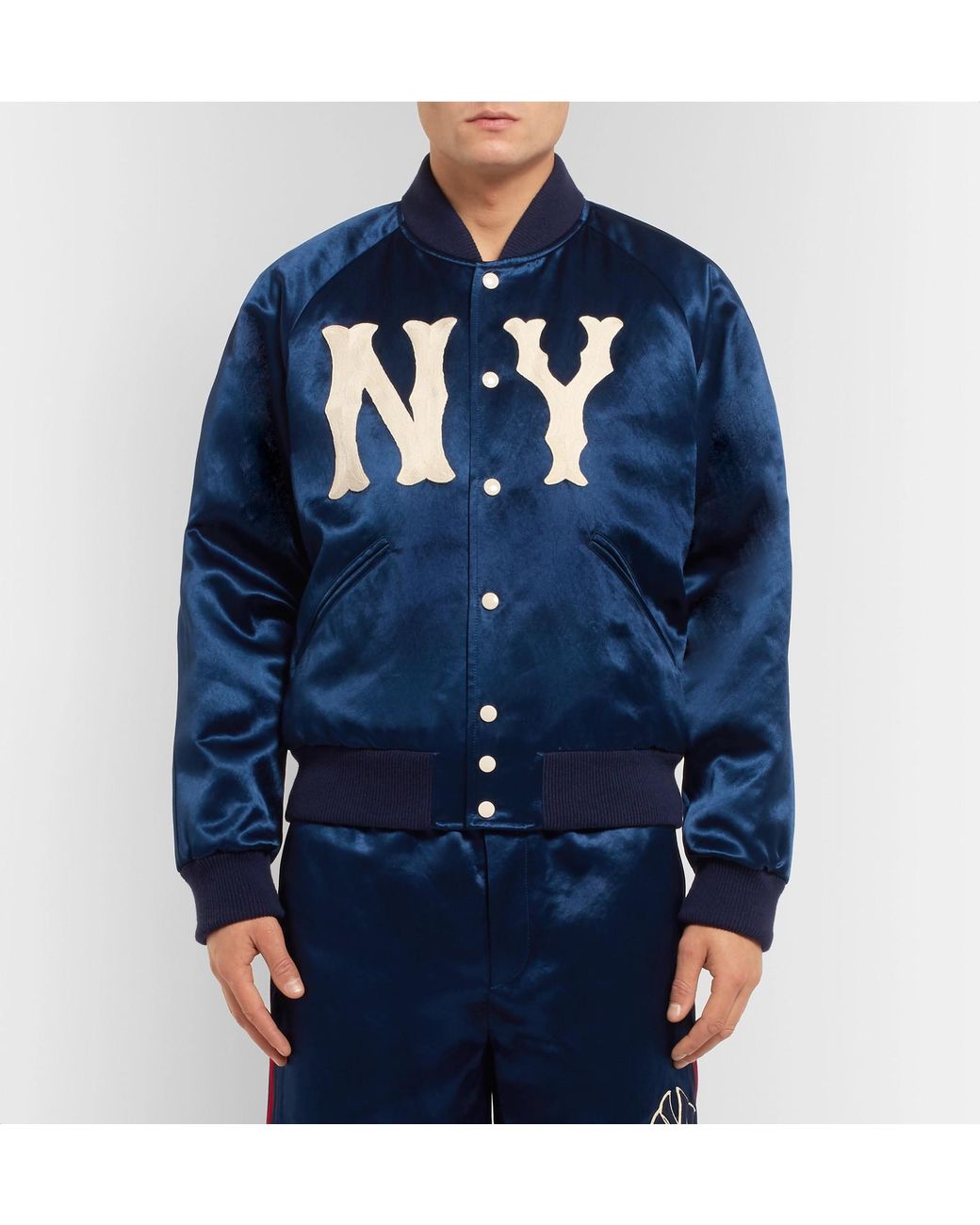 Gucci Ny Bomber Jacket in Blue for Men Lyst Australia